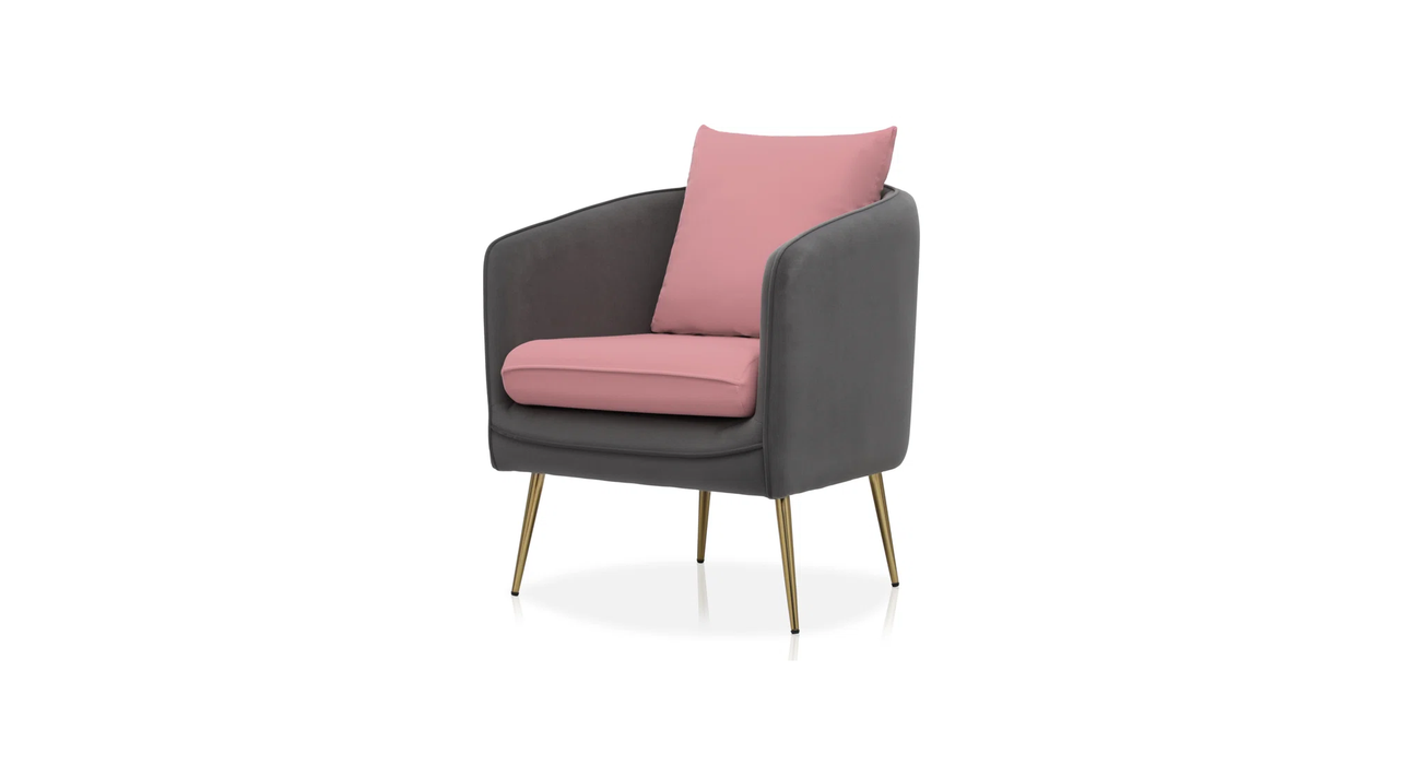 Grey & Pink Lamb Accent Chair