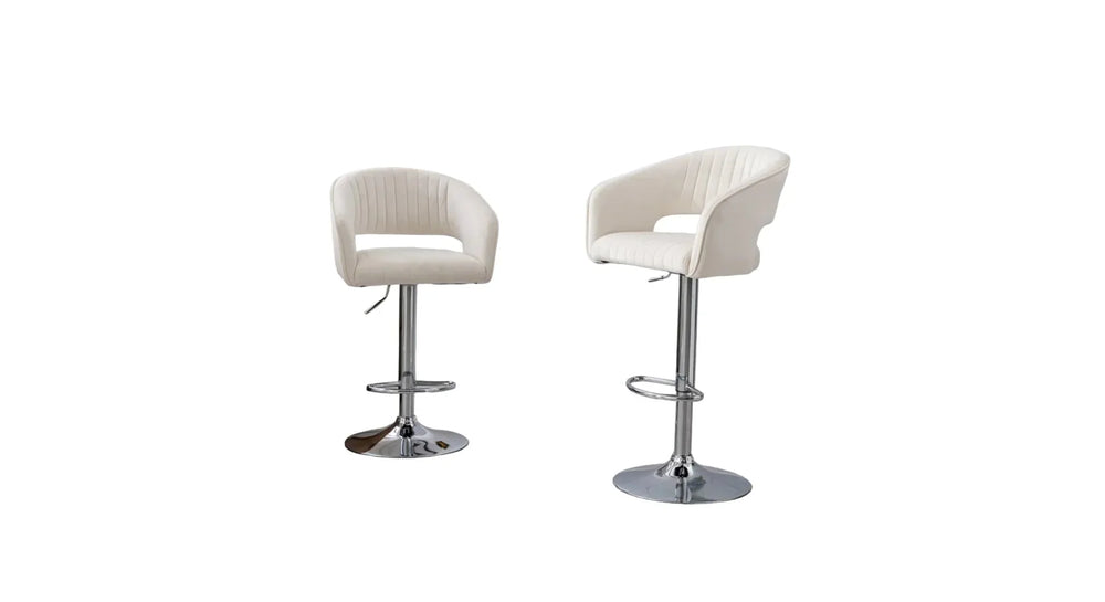 White Color Dee Swiel Adjustable Bar Stool - All India Decor