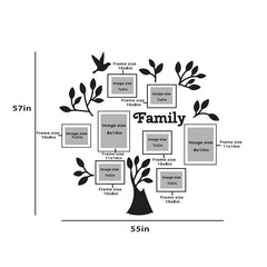 Family Tree Wooden Hangings with Picture Photo Frame Collage Set of 8