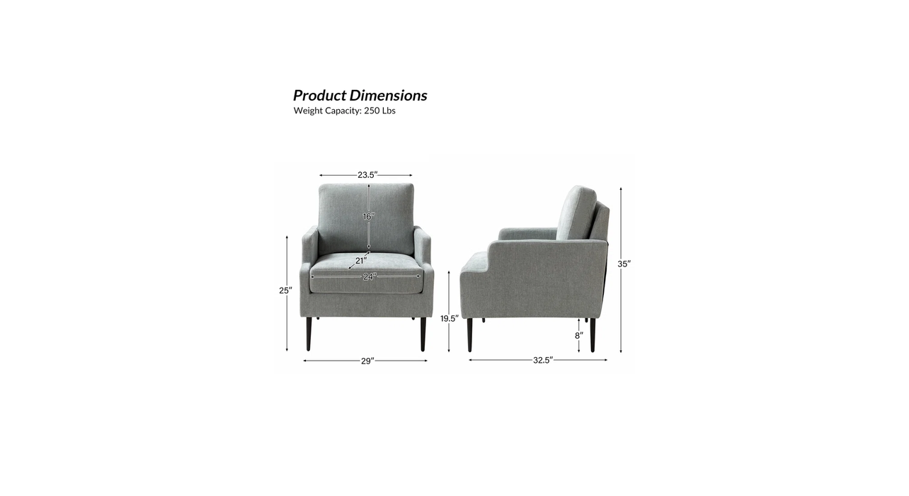 Light Grey Damone Accent Chair