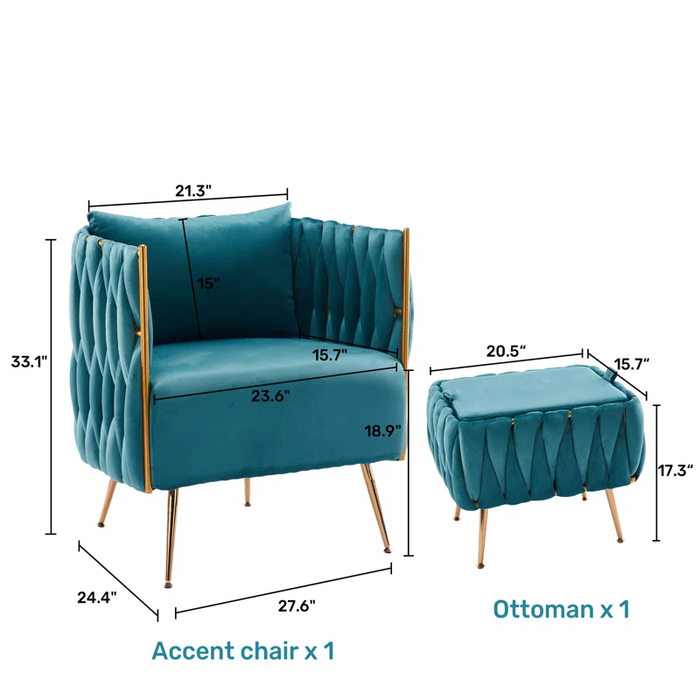 Teal Vegan Accent Chair