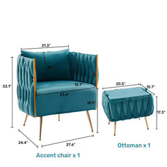 Teal Vegan Accent Chair - All India Decor