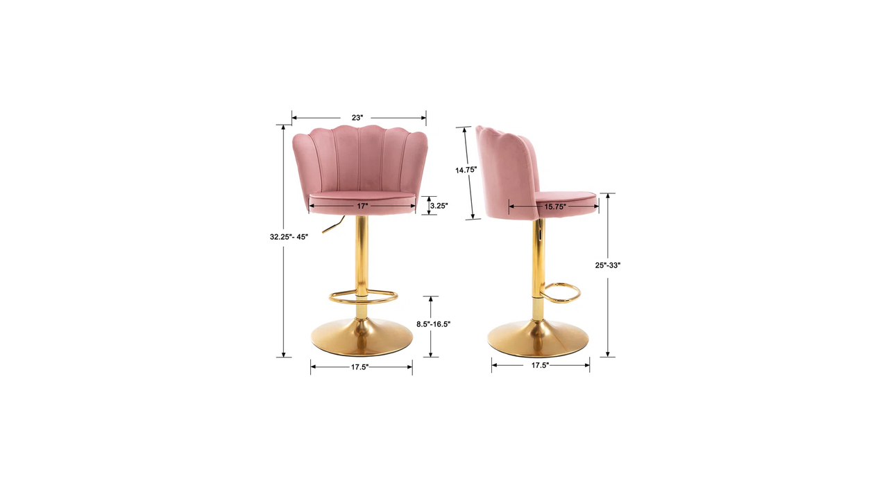 Pink Color Avidan Bar Stool