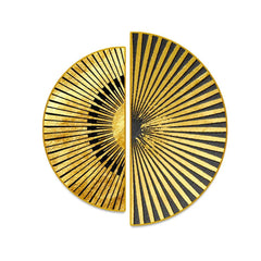 Semi Circle Gold Sun Abstract Art Geometry Canvas Wall Framed Wall Art - All India Decor