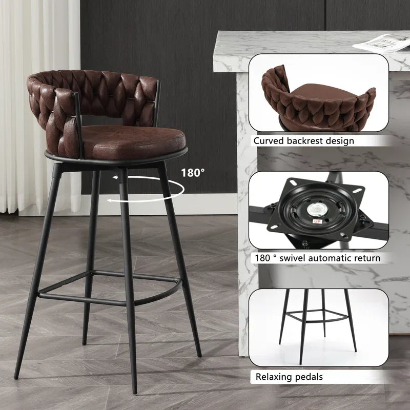 Dark Brown Presley Bar Stool - All India Decor