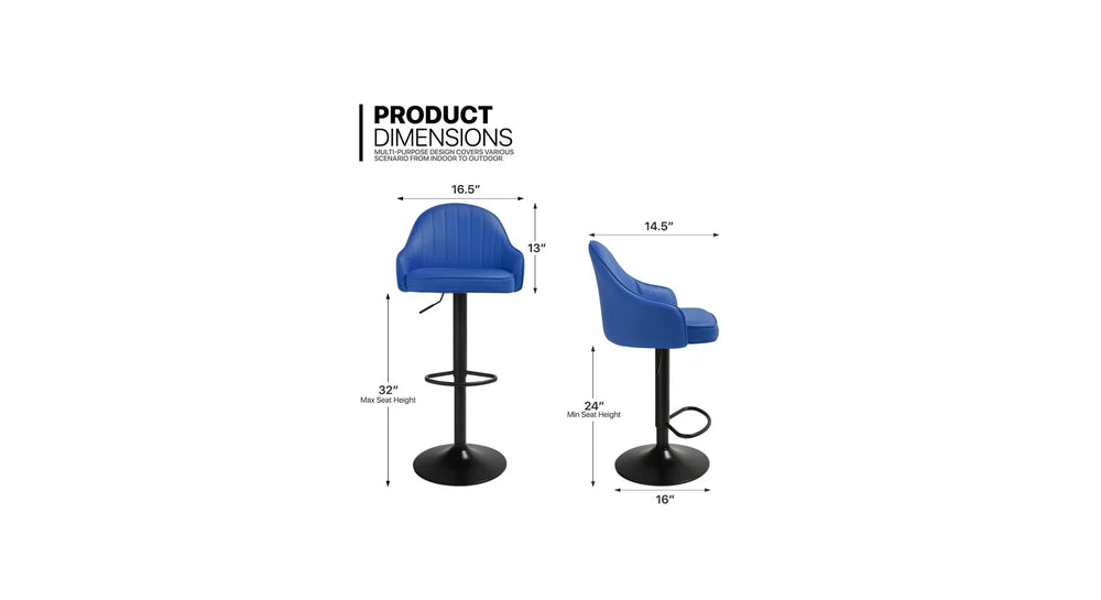 Blue Color Fressia Swiel Bar Stool - All India Decor