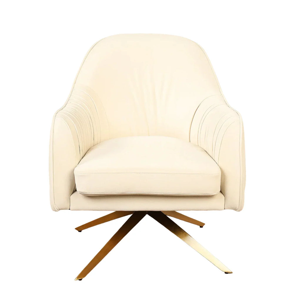 White Gladden Revolving Accent Chair - All India Decor