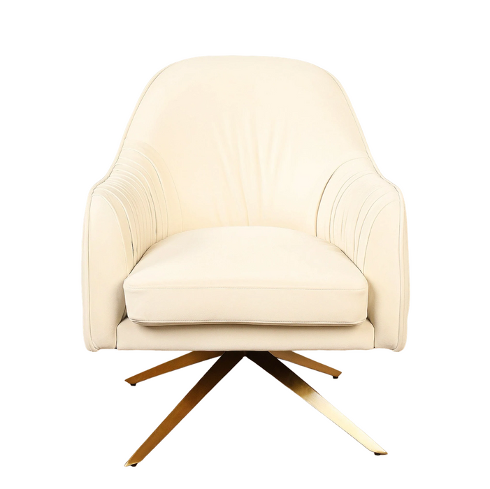 White Gladden Revolving Accent Chair