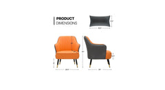 Grey Orange Havya Faux Leather Arm Chair - All India Decor