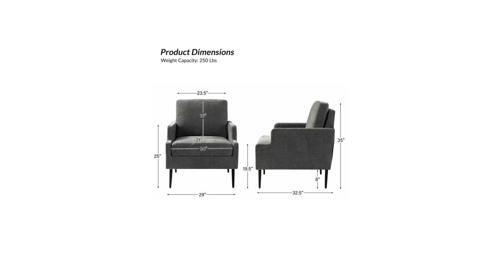 Dark Grey Damone Accent Chair - All India Decor