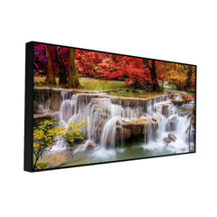 Gorgeous Autumn Forest Waterfall Canvas Wall Paintings & Arts - All India Decor