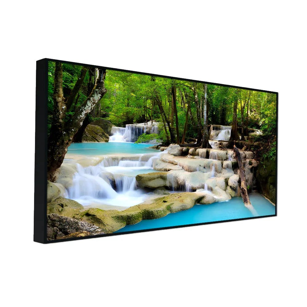 Beautiful Nature Waterfall Vastu Painting Poster Canvas Printed Wall Paintings & Arts - All India Decor