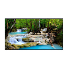Beautiful Nature Waterfall Vastu Painting Poster Canvas Printed Wall Paintings & Arts - All India Decor