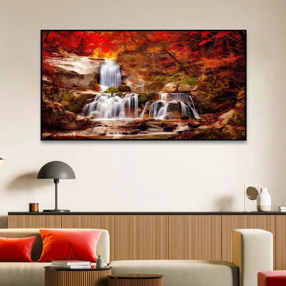 Soothing Waterfall Nature Scenery of Colorful Canvas Wall Paintings & Arts - All India Decor