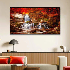 Soothing Waterfall Nature Scenery of Colorful Canvas Wall Paintings & Arts - All India Decor