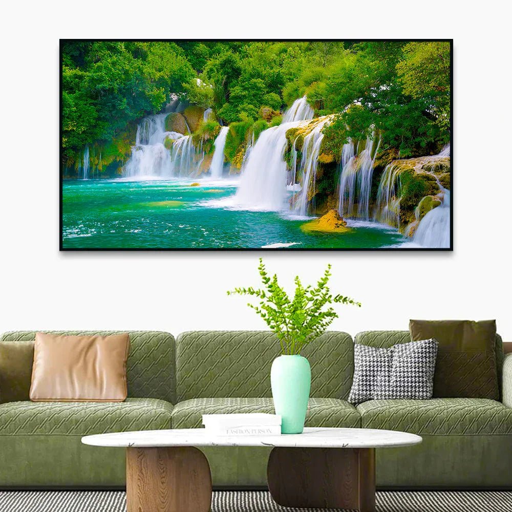Vibrant Waterfall Nature Scenery of Colorful Canvas Wall Paintings & Arts - All India Decor