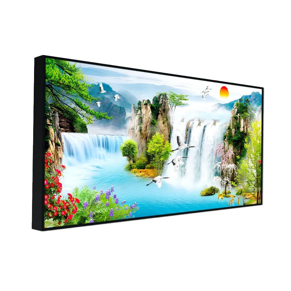 Stunning Waterfall Nature Scenery of Colorful Canvas Wall Paintings & Arts - All India Decor