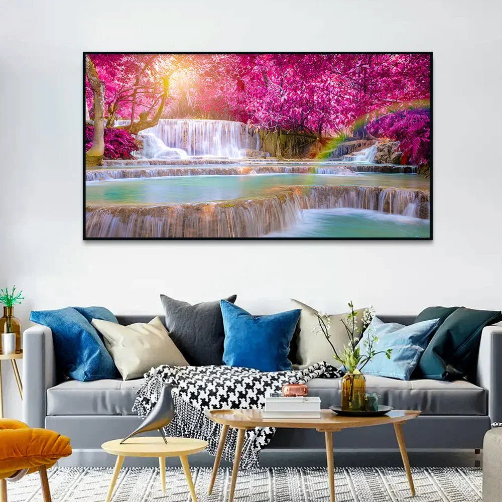 Artistic Waterfall Nature Scenery of Colorful Canvas Wall Paintings & Arts - All India Decor