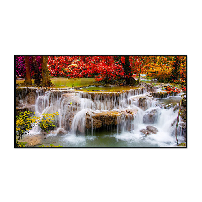 Gorgeous Autumn Forest Waterfall Canvas Wall Paintings & Arts