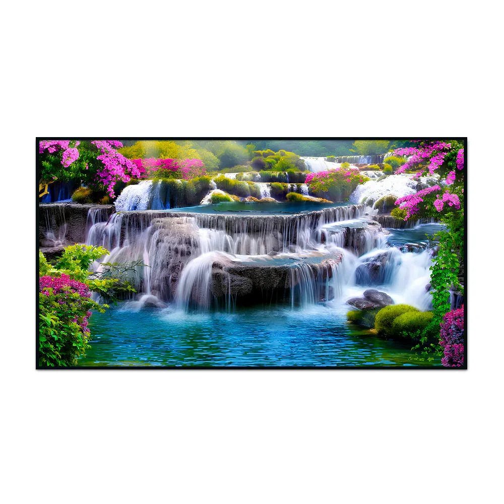 Beautiful Waterfall Scenery Canvas Wall Paintings & Arts - All India Decor