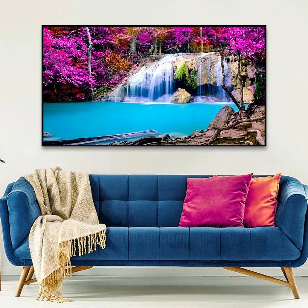 Beautiful Waterfall Nature Scenery of Colorful Canvas Wall Paintings & Arts - All India Decor