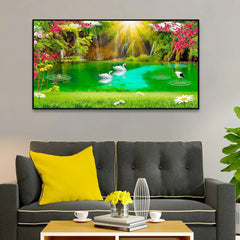 Beautiful Waterfall Nature Scenery Canvas Printed Wall Paintings & Arts - All India Decor