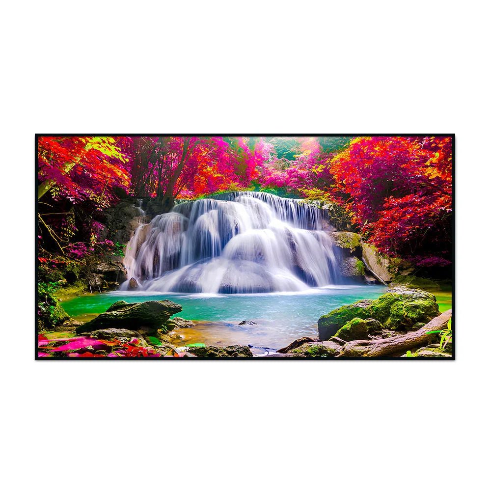 Beautiful Wild Waterfall Nature Scenery Canvas Printed Wall Paintings & Arts - All India Decor
