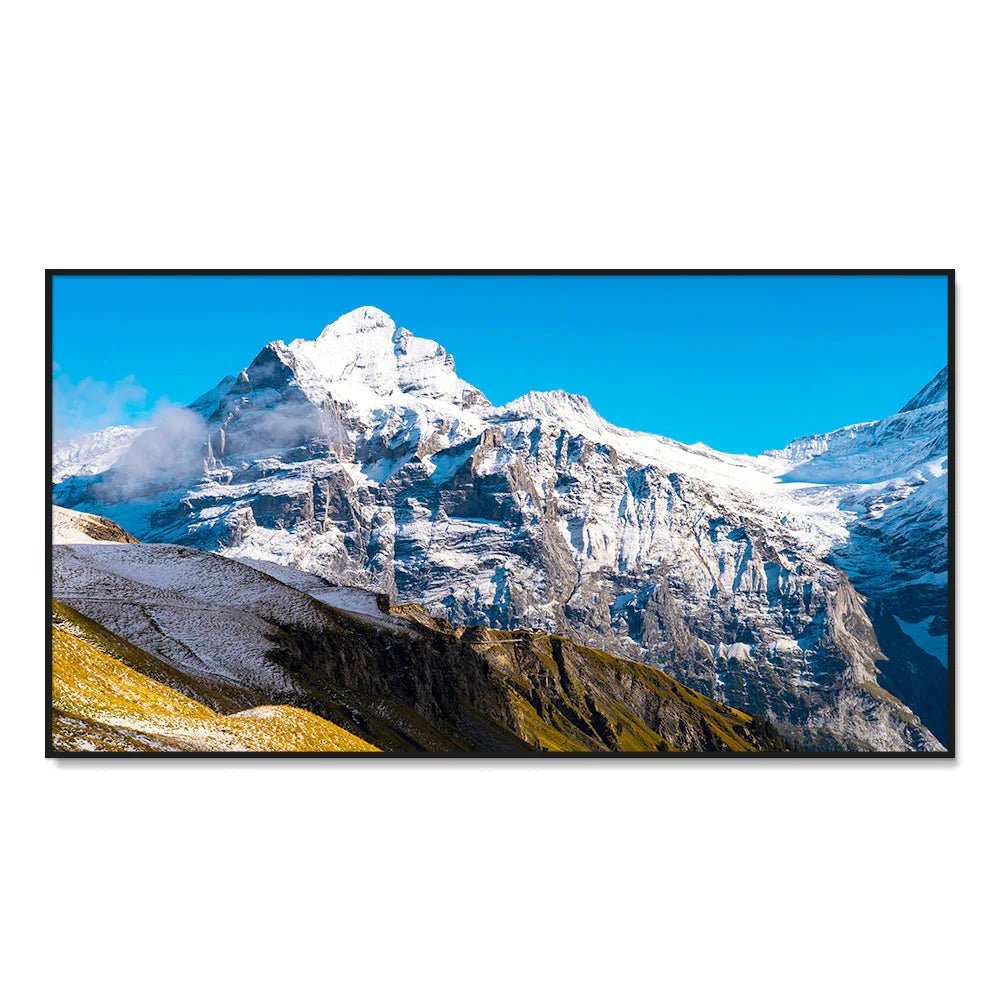 Panoramic Mountains Covered with Snow Under a Clear Blue Sky Canvas Printed Wall Paintings & Arts - All India Decor