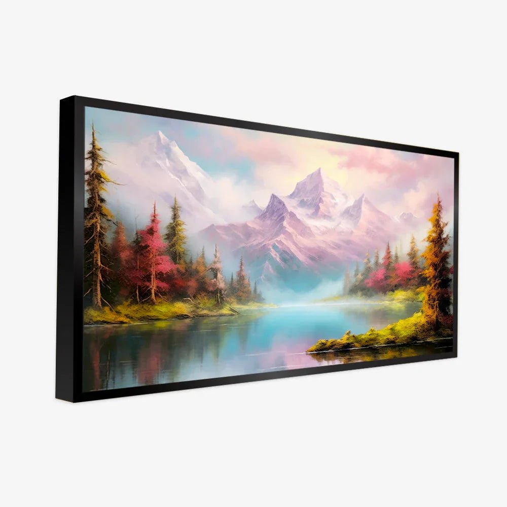 Panoramic River with Mountains Landscape Canvas Printed Wall Paintings & Arts - All India Decor