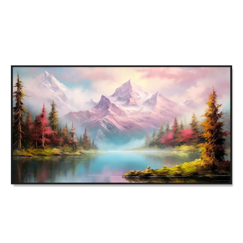 Panoramic River with Mountains Landscape Canvas Printed Wall Paintings & Arts - All India Decor