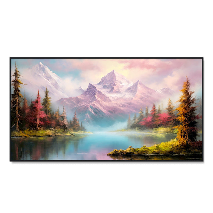 Panoramic River with Mountains Landscape Canvas Printed Wall Paintings & Arts