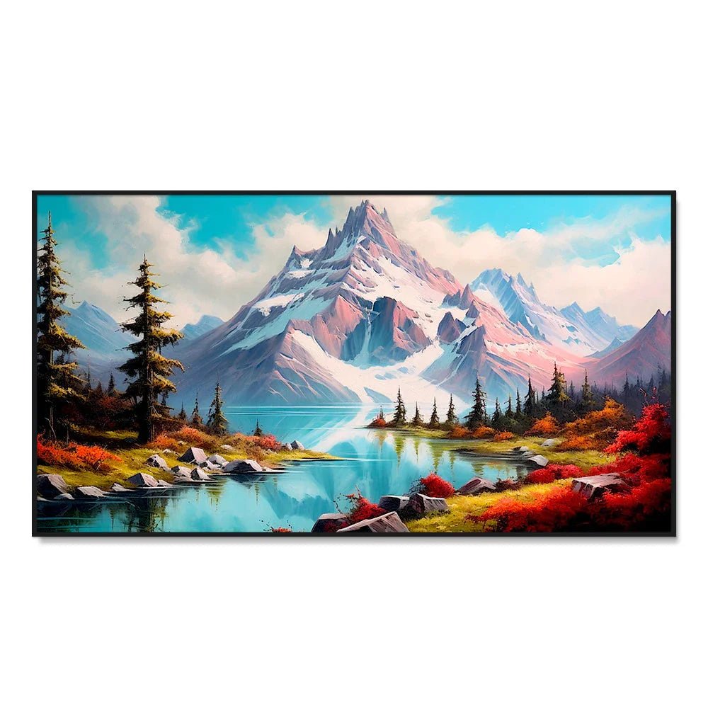 Nature Theme Beautiful Spectacular Snow - Capped Mountain Wall Paintings & Arts - All India Decor