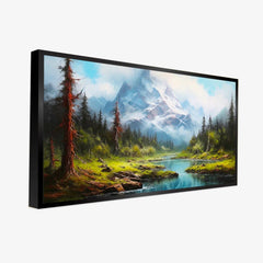 Mountain Lake With a Reflection of Mountains and Trees Scenery Wall Paintings & Arts - All India Decor