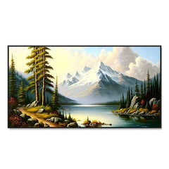 Panoramic Natural Mountain Landscape with Trees Canvas Printed Wall Paintings & Arts - All India Decor