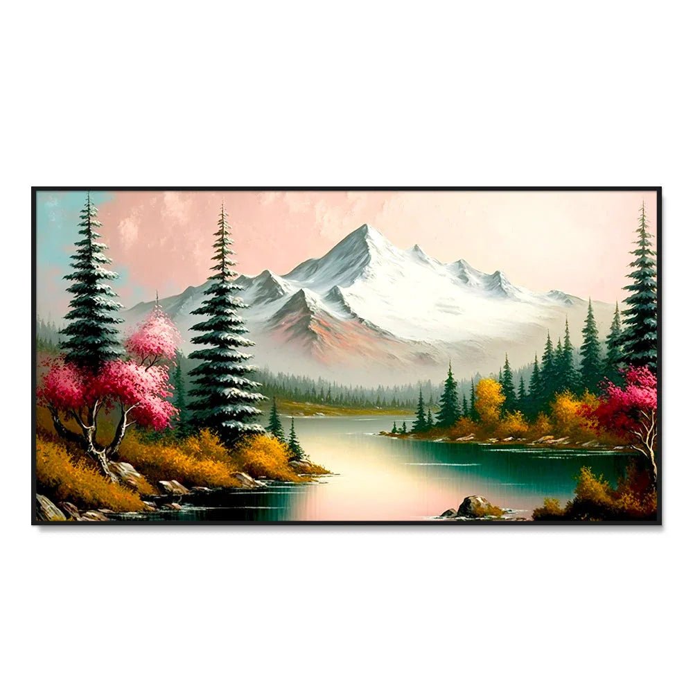 Panoramic Mountain with Lake Canvas Printed Wall Paintings & Arts - All India Decor