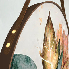 Artistic Brushed Leaves Round Framed Wall Art Set of 3 - All India Decor