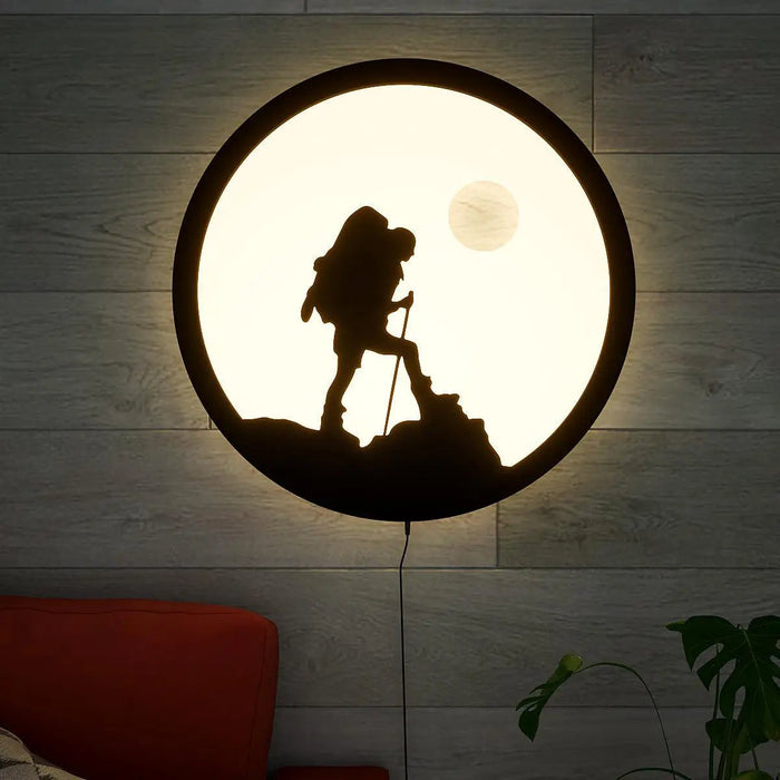 Trekking Night LED Backlit Wall Art