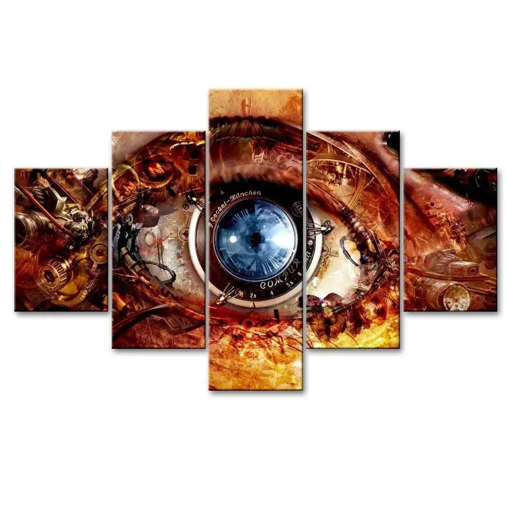 Beautiful Mechanical Eyes 5 Pieces Canvas Print Wall Painting - All India Decor