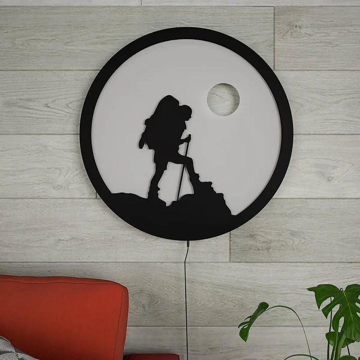 Trekking Night LED Backlit Wall Art