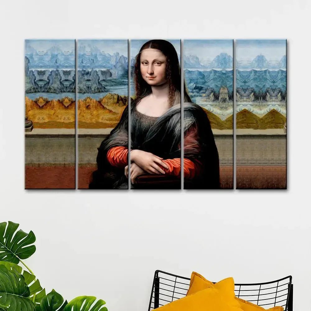 Beautiful Monalisa 5 Pieces Canvas Print Wall Painting - All India Decor