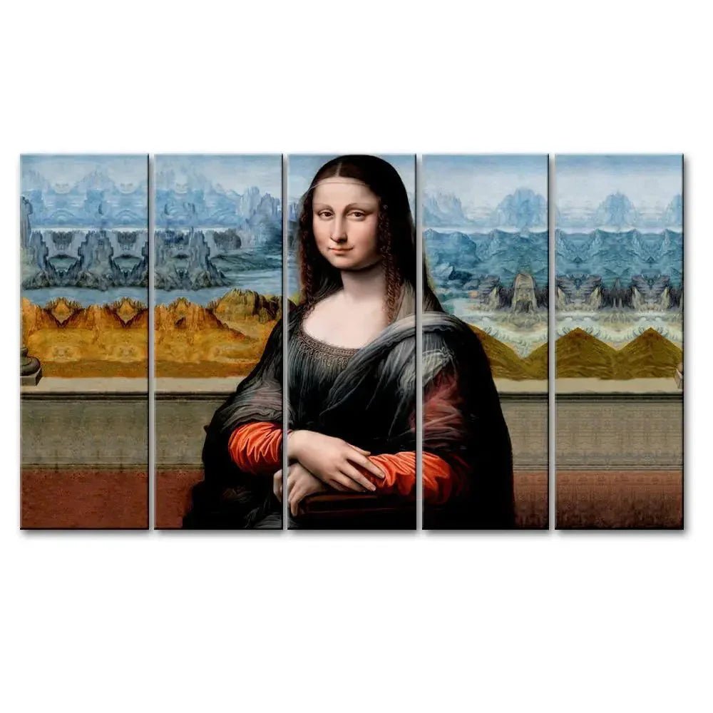 Beautiful Monalisa 5 Pieces Canvas Print Wall Painting - All India Decor