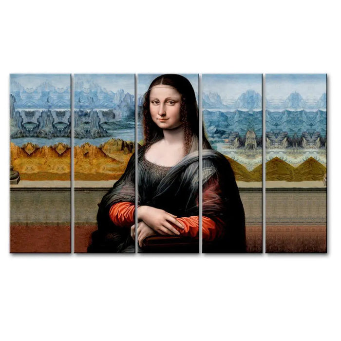 Beautiful Monalisa 5 Pieces Canvas Print Wall Painting