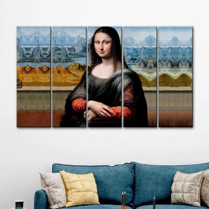 Beautiful Monalisa 5 Pieces Canvas Print Wall Painting