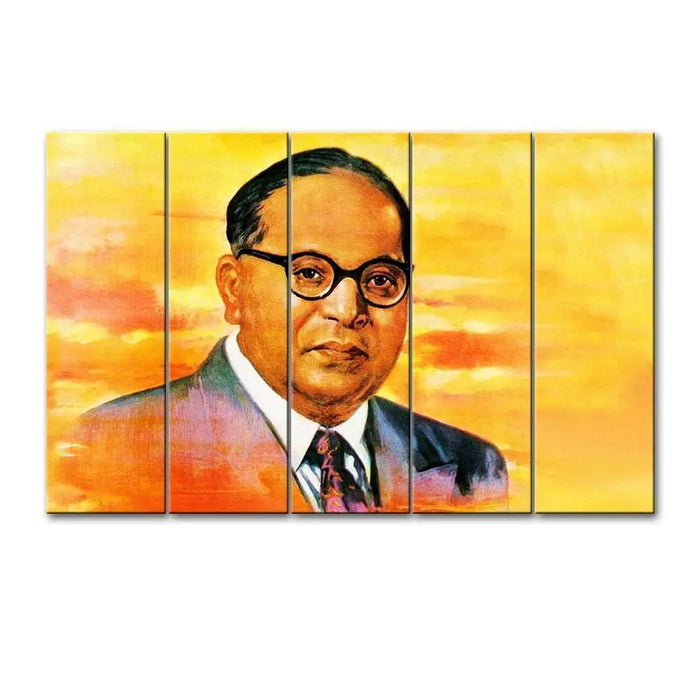 Dr. Bhimrao Ambedkar Modern Art 5 Pieces Canvas Print Wall Painting