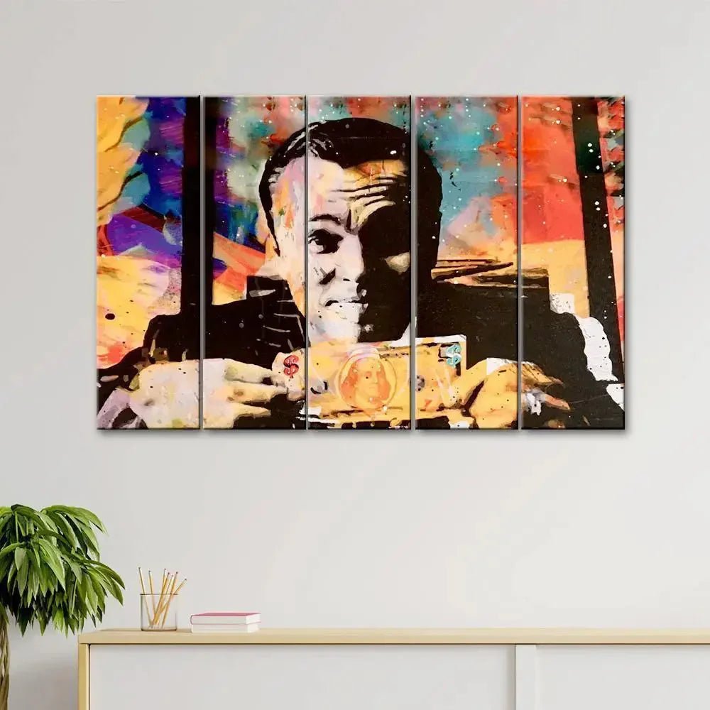 Abstract Dollars Modern Art 5 Pieces Canvas Print Wall Painting - All India Decor