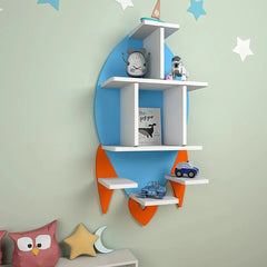 Rocket Shape Kids Wall Storage Shelves - All India Decor