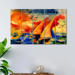 Sailing Ship 4 Pieces Wall Painting - All India Decor