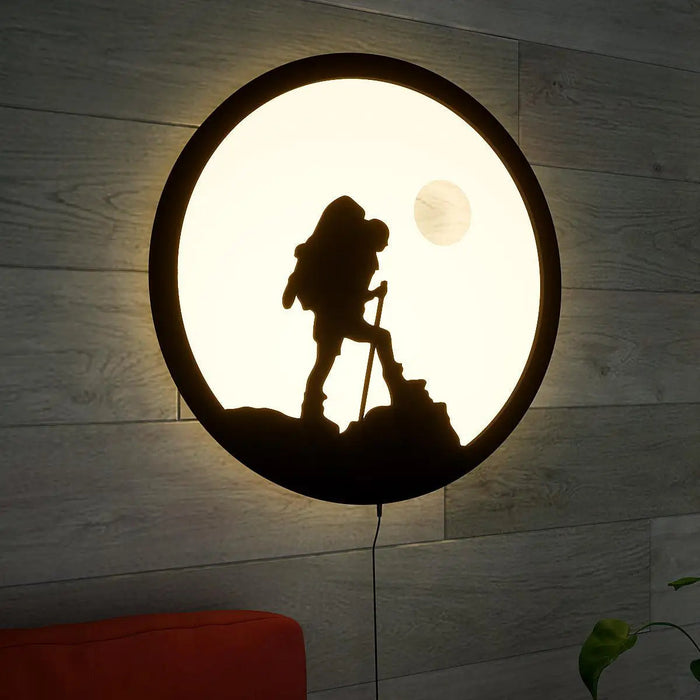 Trekking Night LED Backlit Wall Art