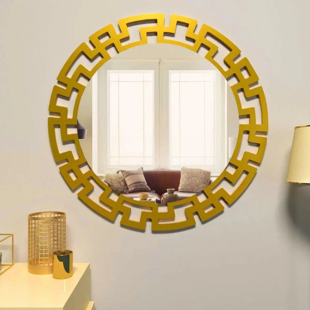 Modern Decorative Golden finish Round Vanity Mirror - All India Decor