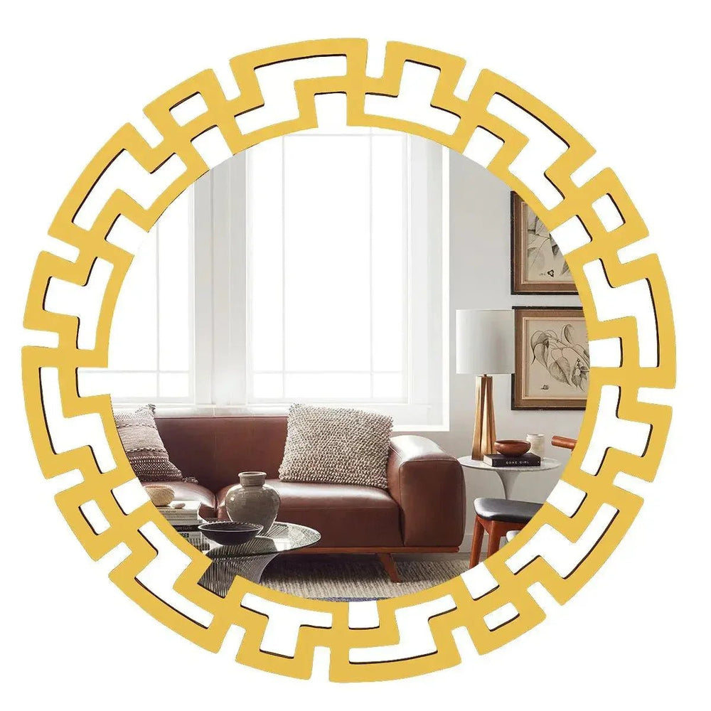 Modern Decorative Golden finish Round Vanity Mirror - All India Decor